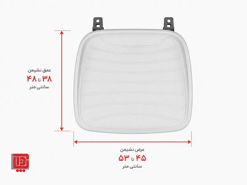 اینفوگرافیک عرض و عمق استاندارد نشیمن صندلی اداری